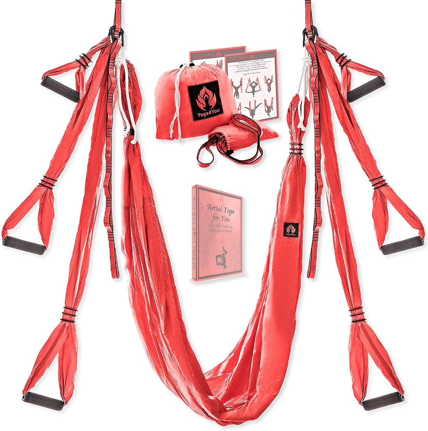 Aerial Yoga Swing Set - Hammock Hanging Swing - Sling Inversion Fly Kit - Antigravity Yoga Sling - Suspension Trapeze