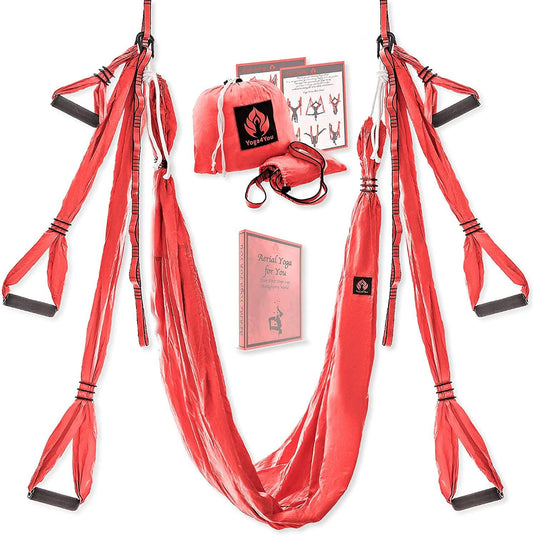 Aerial Yoga Swing Set - Hammock Hanging Swing - Sling Inversion Fly Kit - Antigravity Yoga Sling - Suspension Trapeze