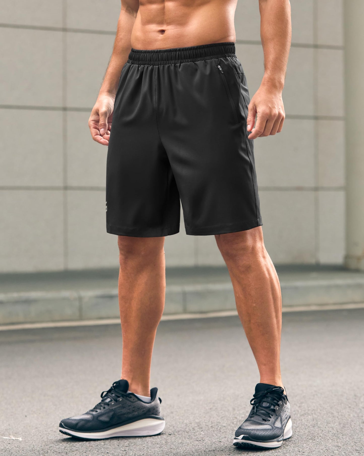 G Gradual Men's Athletic Running Shorts with Zipper Pockets Quick Dry 7"/ 5"/ 9" Workout Gym Shorts for Basketball Hiking(Black,9XXL)