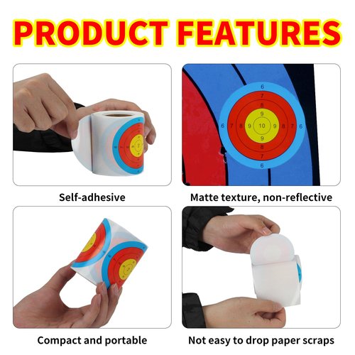 SPG Splatter Shooting Target Sticker - 3 Inch Self-Adhesive Archery Target Paper for Shooting Range High Visibility Targets Sticker for Pistol Shooting Archery Practice Training