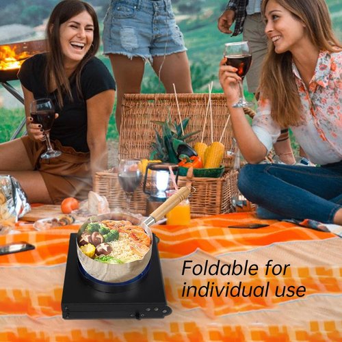 Portable Camping Gas Stove 4800W, Foldable Camp Stove Backpacking Stove with Piezo Ignition for Outdoor Backpacking Hiking and Picnic
