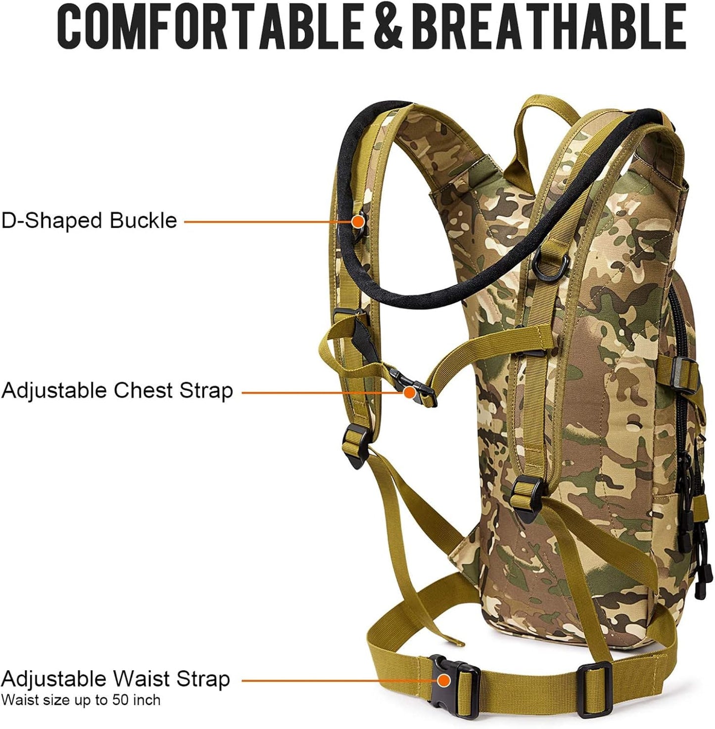G4Free Hydration Pack Sports Runner Hydration Backpack with 3L Bladder for Running Hiking Cycling Biking
