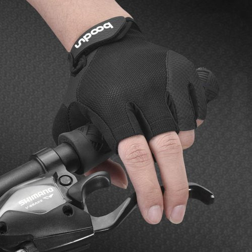 Azarxis Cycling Gloves Half Finger Bike Glove for Men Women Anti-Slip Shock-Absorbing Breathable MTB Road Biking Gloves (Black, M)