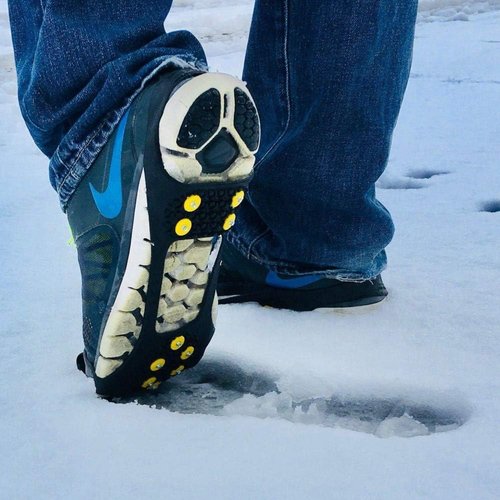 Ice Cleats Snow Grips - Anti-Slip Crampons Traction Cleats Ice & Snow Grippers 10 Steel Studs for Women Men Kids’ Shoes and Boots (Extra 10 Studs)