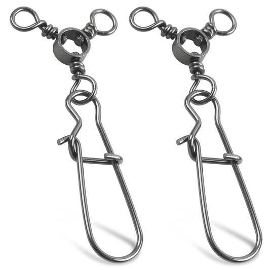 AGOOL Fishing 3 Way Swivel Snaps - 30pcs T-Turn Fishing Swivels Triple Swivels Cross Line Duo Lock Snap Swivels Fishing Lure Connectors Fishing Tackle for Trolling Catfish Rig Saltwater Freshwater