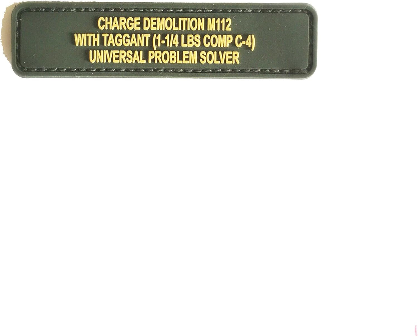 OD Green PVC C4 Morale Patch - 0.5 x 3 Inch Military Spec Monkey Patch