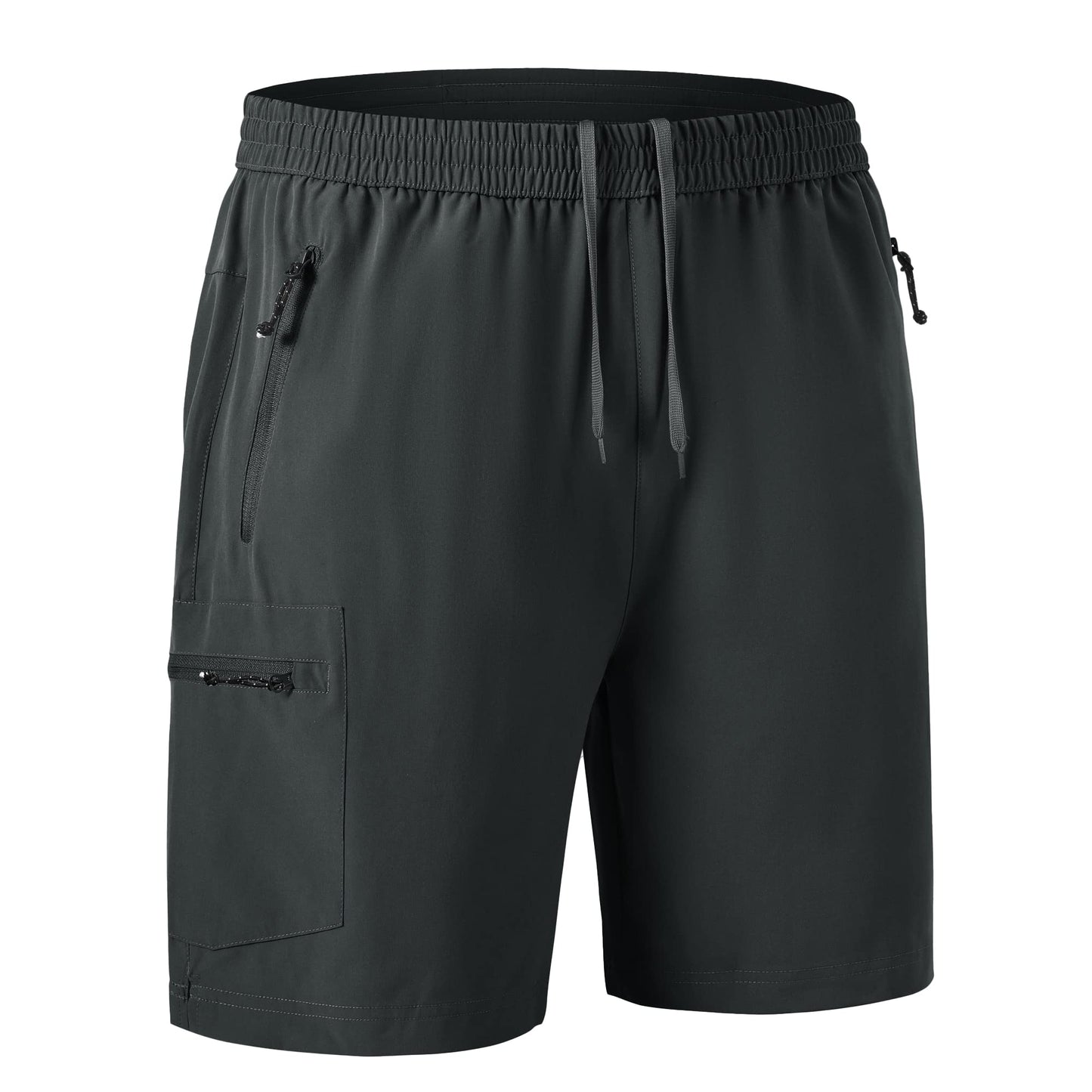 TBMPOY Men's Hiking Cargo Shorts 7" Quick Dry Athletic Running Workout Lightweight Shorts for Golf Fishing with Pockets Dark Grey 2XL