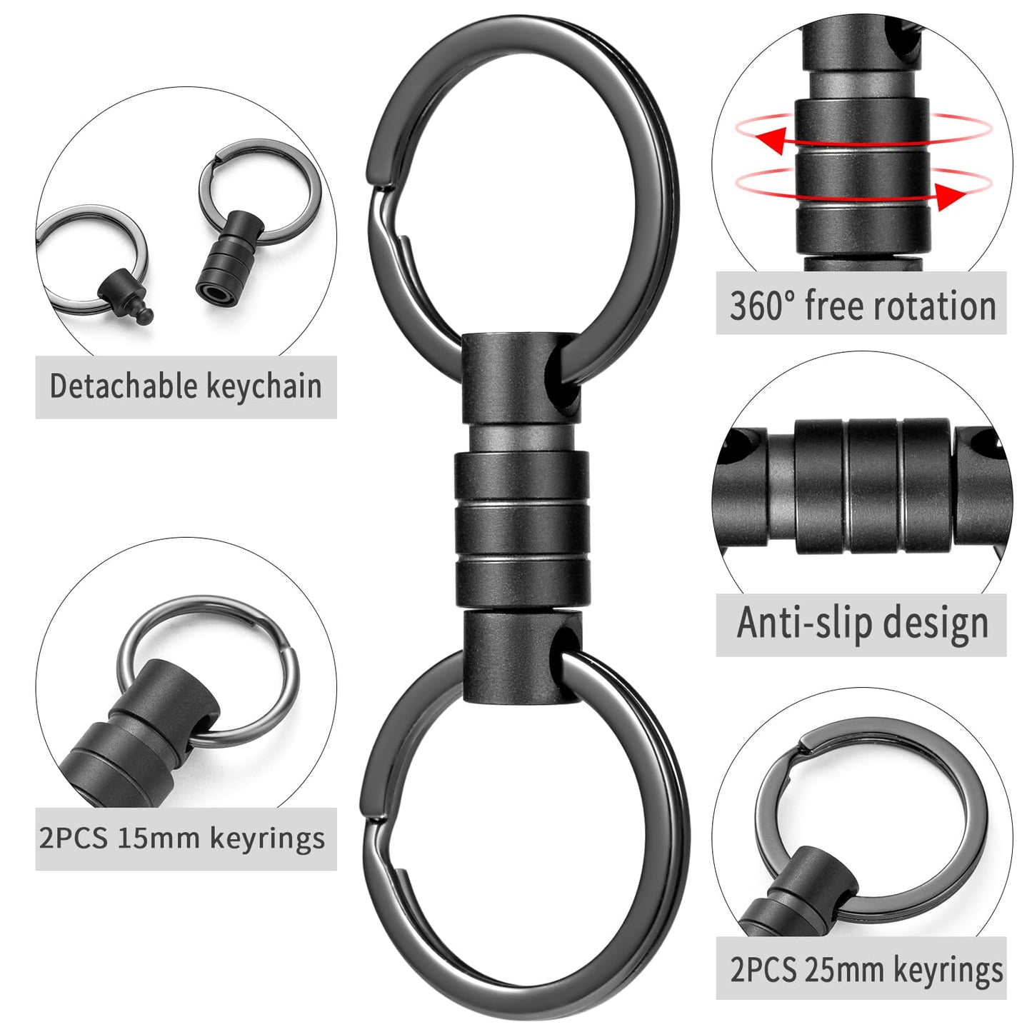 FEGVE Titanium Key Belt Clip Titanium Quick Release Keychain