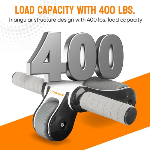 TEWONKAL Portable Ab Roller Wheel with Knee Pad & Storage Bag, Foldable Design Quiet Wheels with Smooth Bearings, At Home Gym Travel for Strength Training