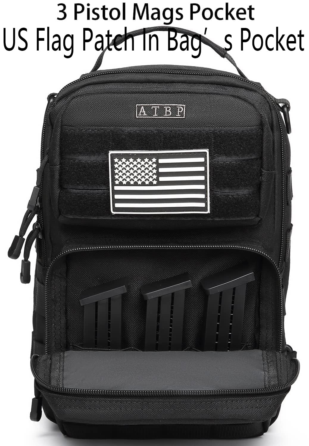 ATBP Tactical Sling Backpack With Holster Military Crossbody Bag for Men Single Shoulder Back Pack 10L