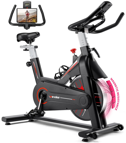 Exercise Bike, WENOKER Stationary Bike for Home, Indoor Bike with Whisper Quiet, Heavy Flywheel and Upgraded Digital Display