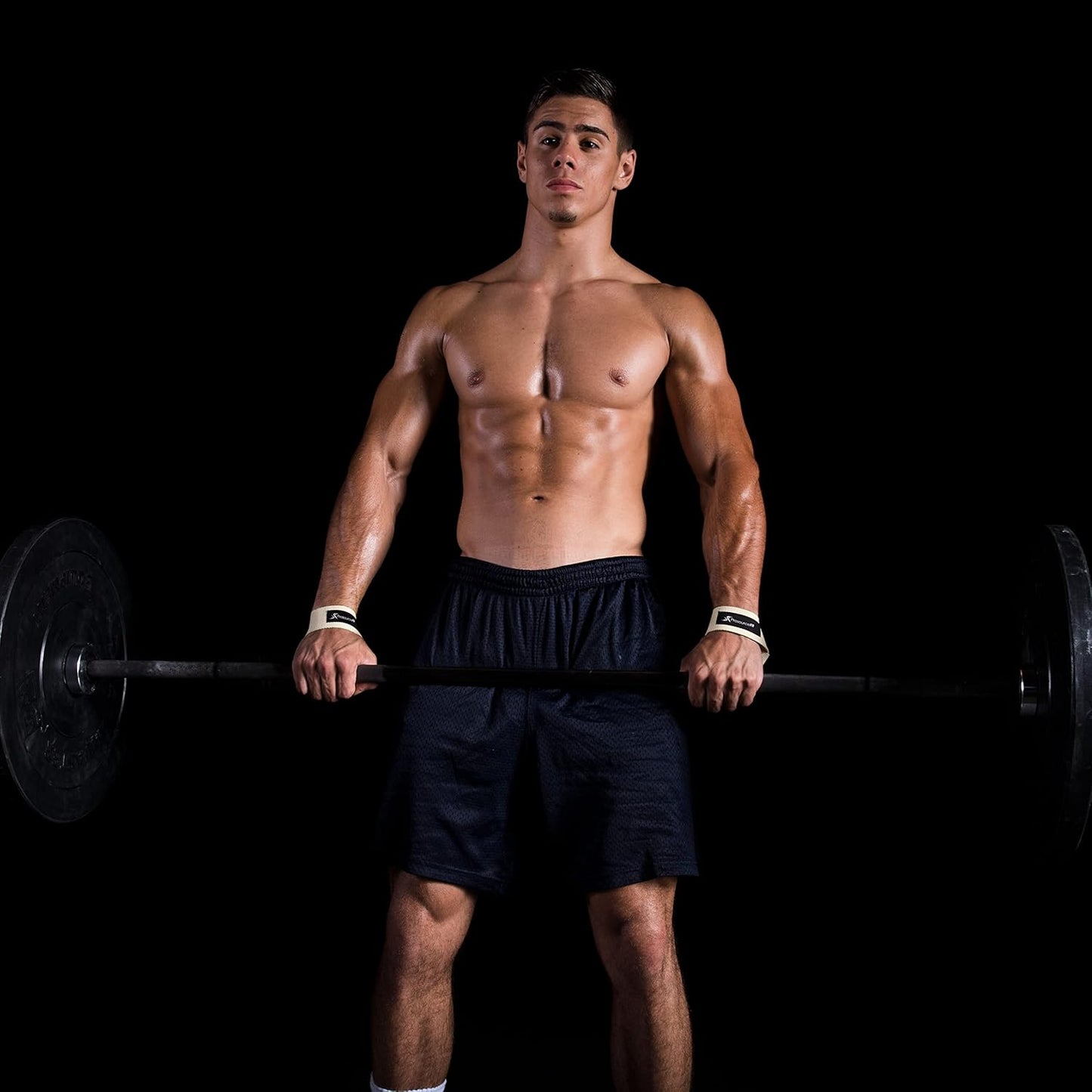 Adjustable Weight Lifting Straps for Men & Women - Enhanced Grip Cotton Straps, Beige