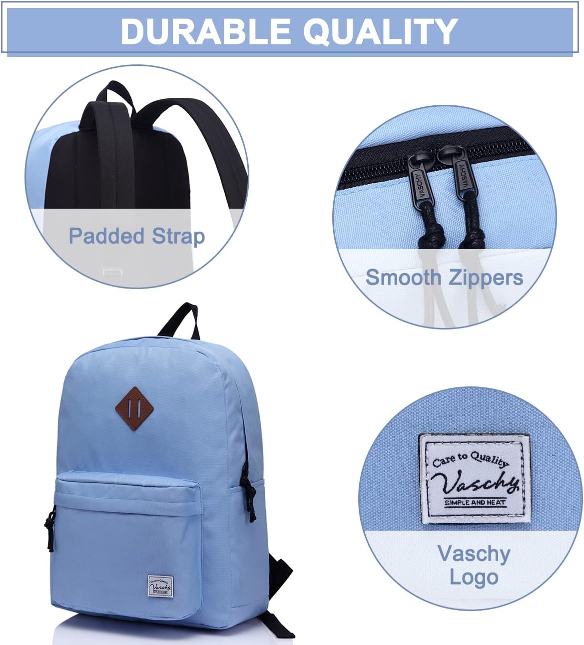 VASCHY Backpacks Handbags, Lavender, M