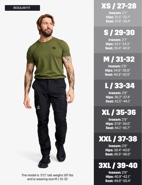 RevolutionRace Rambler Lightweight Pro Pants for Men, Lightweight Outdoor and Hiking Pants, Black, XXL