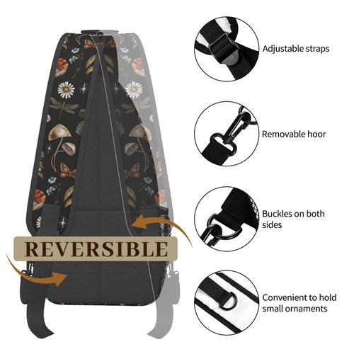 YOZIRIBO Crossbody Sling Bag for Women Men, Sling Backpack Chest Daypack Cross Body Bag Shoulder Bag for Hiking Running Sports Travel (Mushroom)
