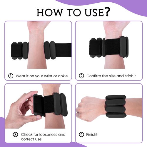 Wrist Weights, Adjustable Ankle Weights for Women (Set of 2,1lb Each), 2lbs Weighted Bands for Walking, Yoga, Cardio, Pilates