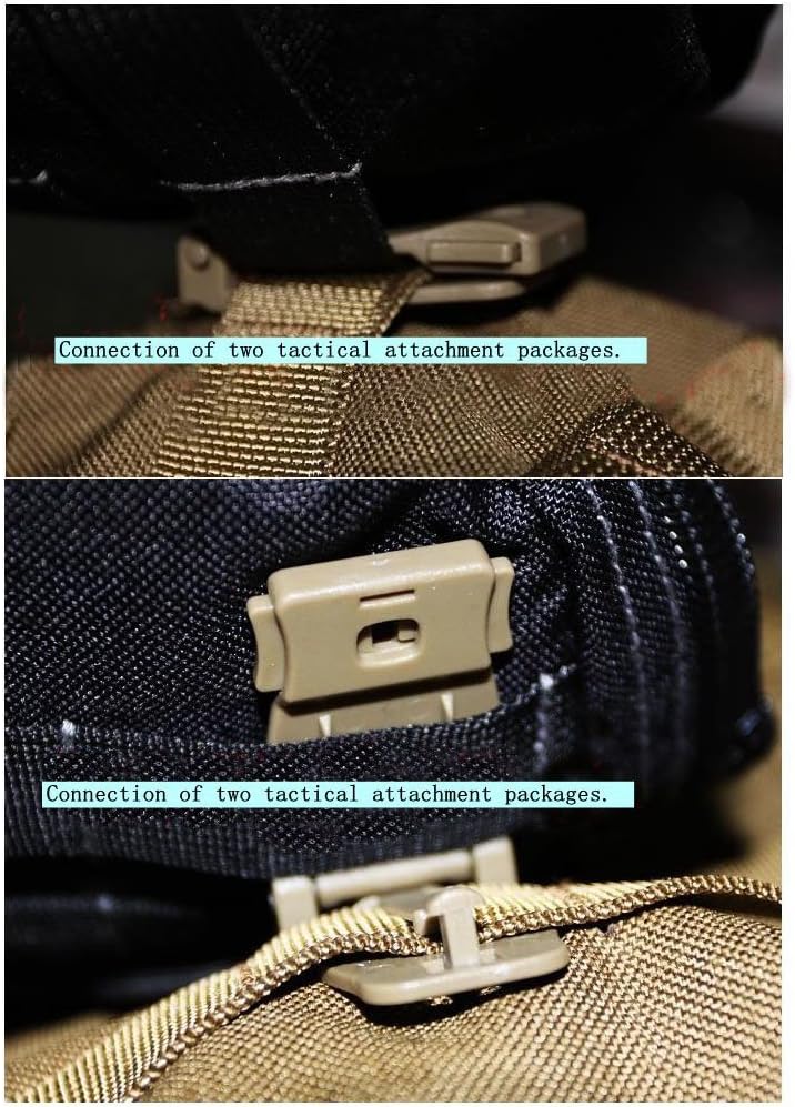 Jadedragon Multipurpose Tactical 360 Rotation D-Ring Clips/Locking Carabiner/Hydration Tube Clips/Elastic String Strap Management Tool for MOLLE Webbing Attachment Backpacks