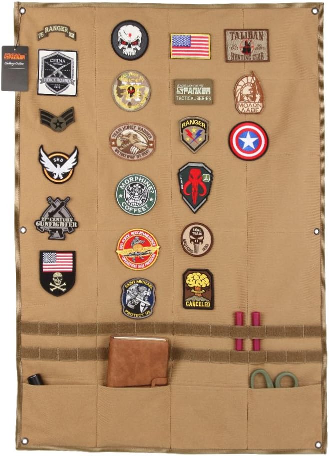 EXCELLENT ELITE SPANKER Tactical Patchs Display Board Foldable Military Patch Holder Panel (Black, S)