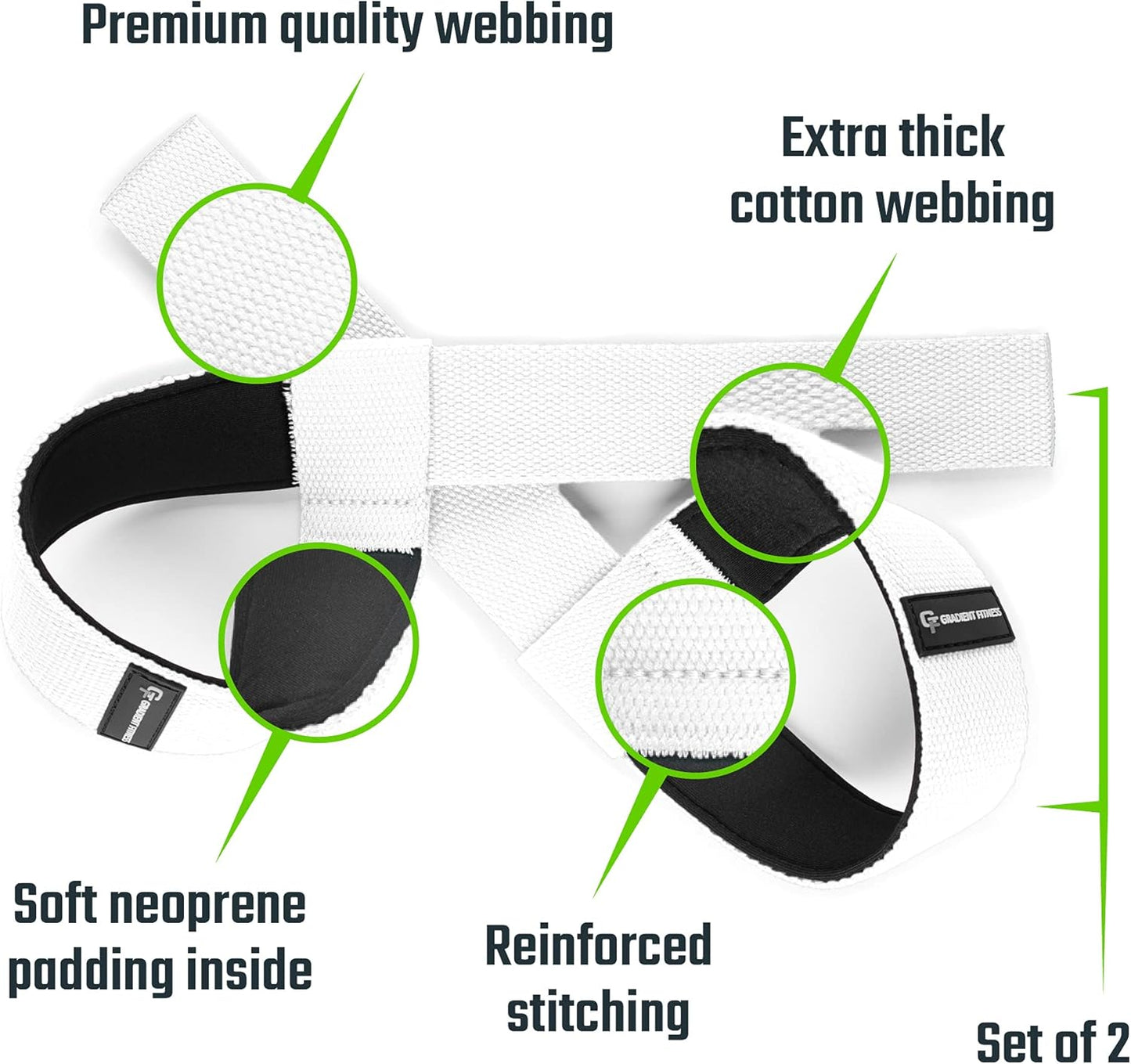 Gradient Fitness Lifting Straps | Wrist Straps for Weightlifting, Deadlift Straps, Lifting Straps for Weightlifting, Straps for Weight Lifting, Weight Lifting Straps for Men/Women, Gym Lifting Grips