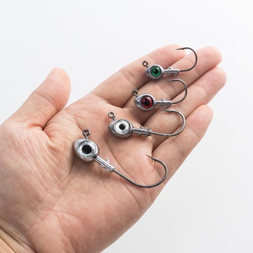 Dr.Fish 10 Pack Fishing Eyes Jigs 3D Eyes Trout Heads Bass Hook Saltwater Swimbait Jig Heads Freshwater Walleye Striper Walleye Striper 3/8oz