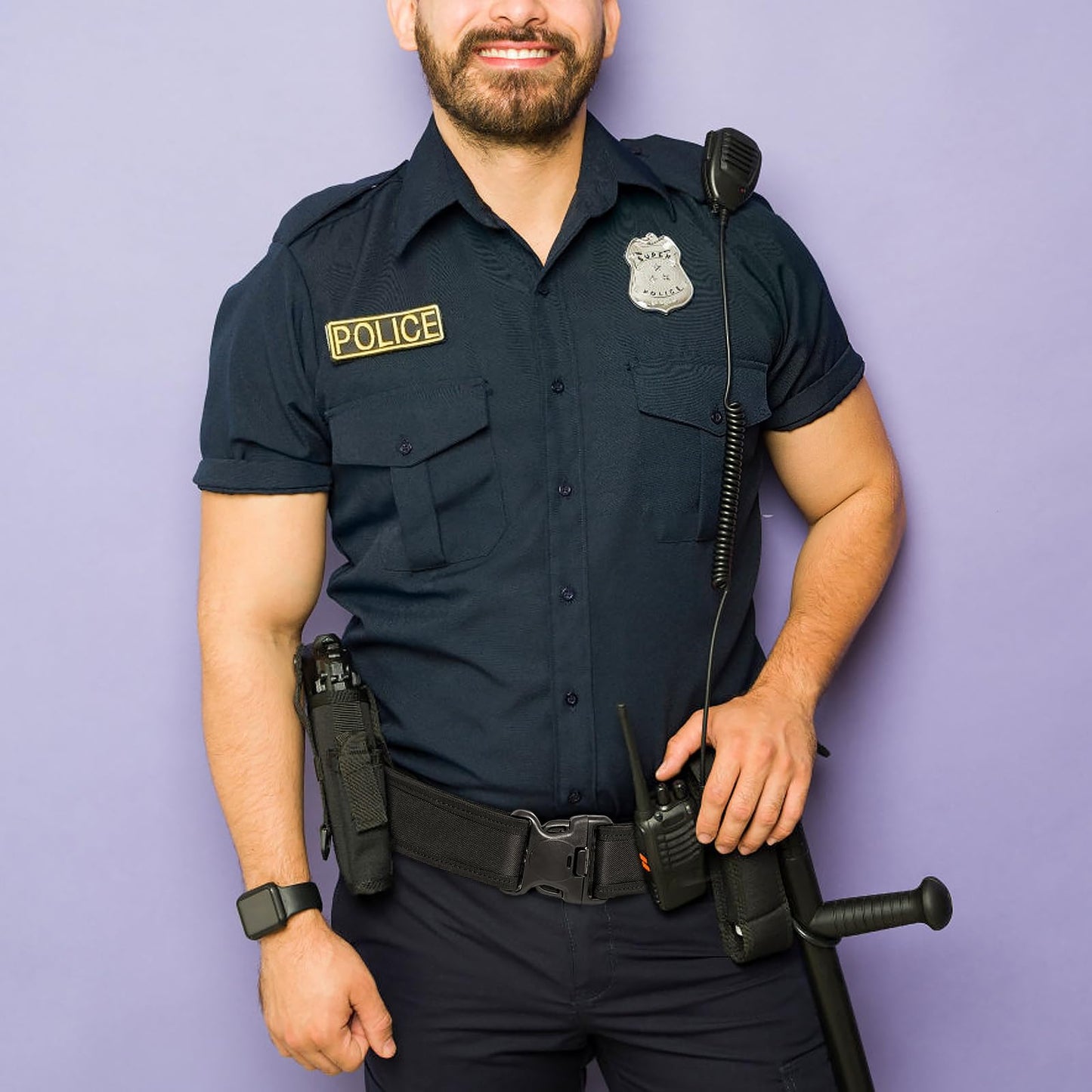 FENGSINET Duty Belt Nylon Police Belts for Law Enforceent Security Utility Tactical Belt Carry Mens Webbing Belt (Nylonblack, Small)