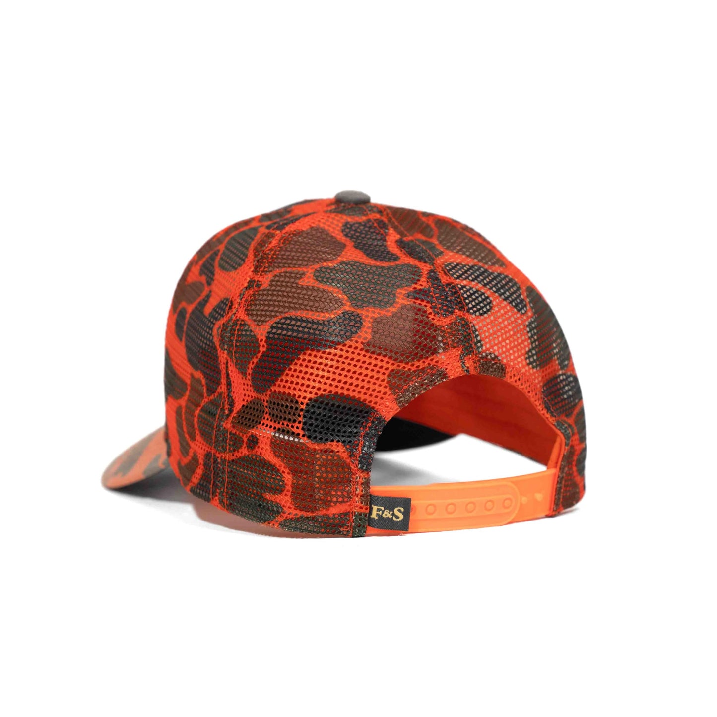 Field & Stream Men's Snap Back Mesh Cap, Roosevelt/Orange Camo, 5 Panel
