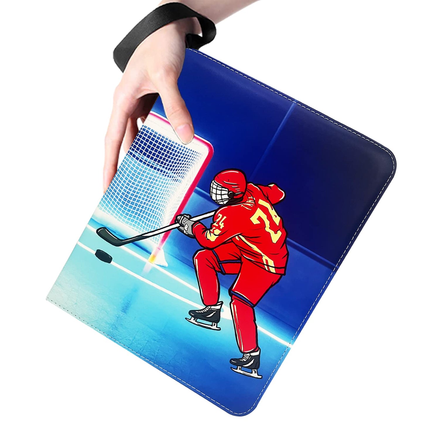 400 Pockets Hockey Cards Binder,Trading Cards Holder Card Collectors Album,Trading Card Binder 4 Pocket with 50 Removable Sleeves for Hockey Card and Sports Card