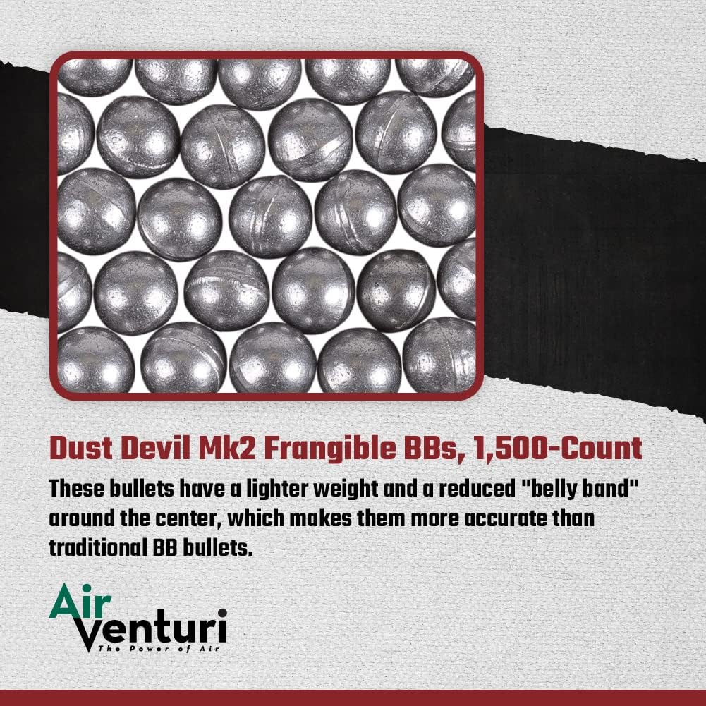 Air Venturi Dust Devil Mk2 Frangible BB Bullets, BB Gun Ammo, 1,500-Count