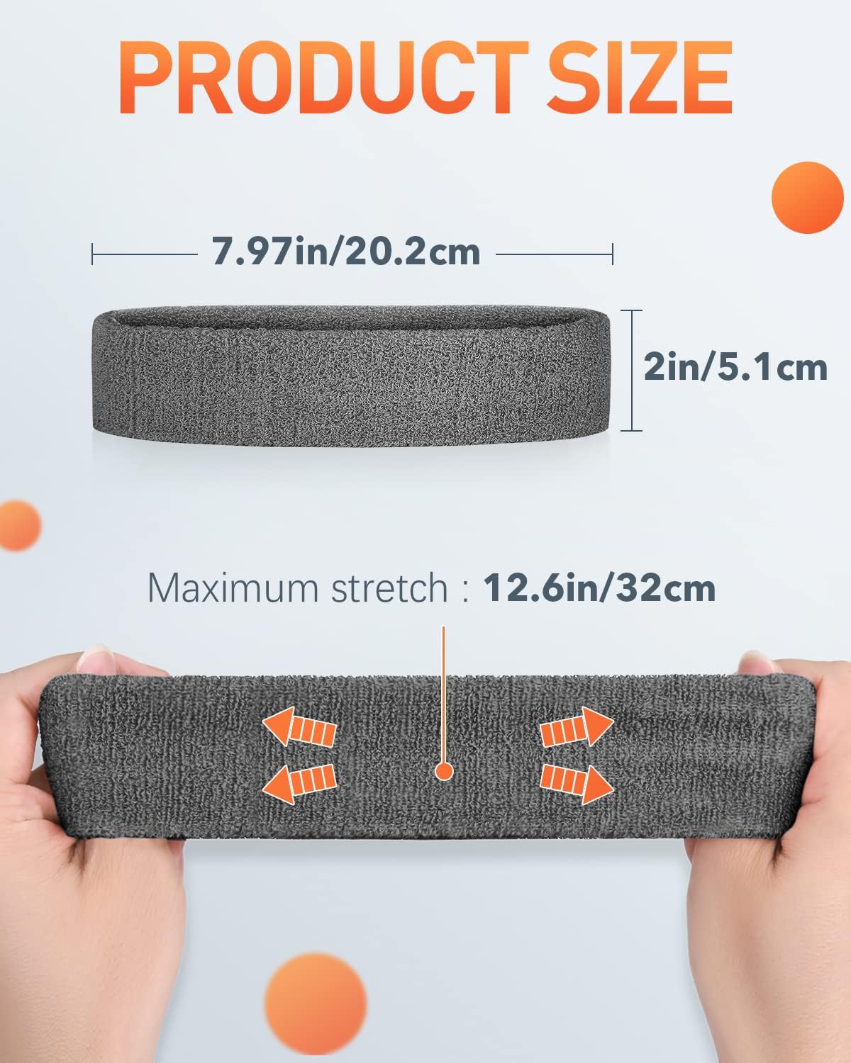 Tanluhu Sweatbands Sport Headbands for Working Out, Execise, Tennis, Basketball, Running - Terry Cloth Athletic Sweat Cotton Headband Outdoor for Men & Women