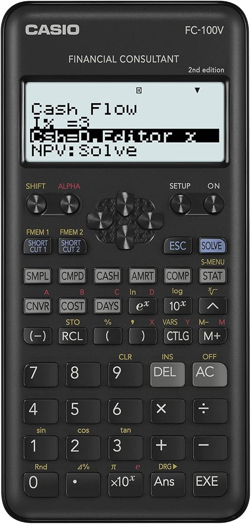 Casio FC-100V-2, Financial Calculator Second Edition, FC-100V-2-W-ET