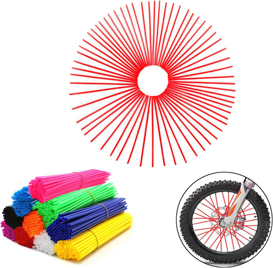 72Pcs Universal Spoke Skins Covers，Wheel Spoke Wraps Skins Pipe Trim Decoration Protector For Motorcycle Dirt Bike Yamaha Honda BMW Suzuki Kawasaki(Pink)