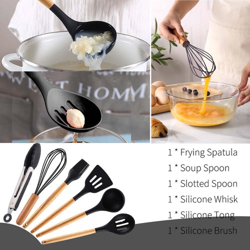 Pansyling Silicone Camping Cooking Set with Storage Bag, RV Camping Must Haves Car Camping Essentials Camper Accessories, Camping Kitchen Cooking Utensil for Picnic Hiking Travel