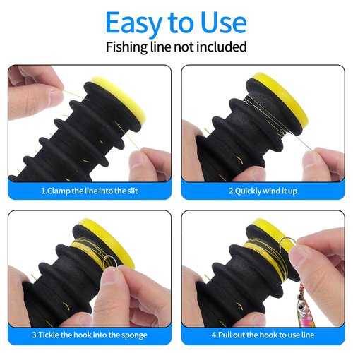 Vefungyan Fishing Line Storage Holders Organizer: 3pcs Fishing Line Spooler Winder, Fishing Line Hook and Leader Keeper with Rigging Spools