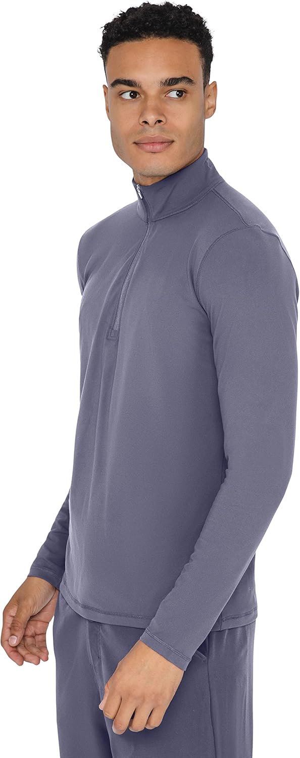 90 Degree By Reflex Soft Half Zip Pullover Long Sleeve Workout Running Shirt for Men