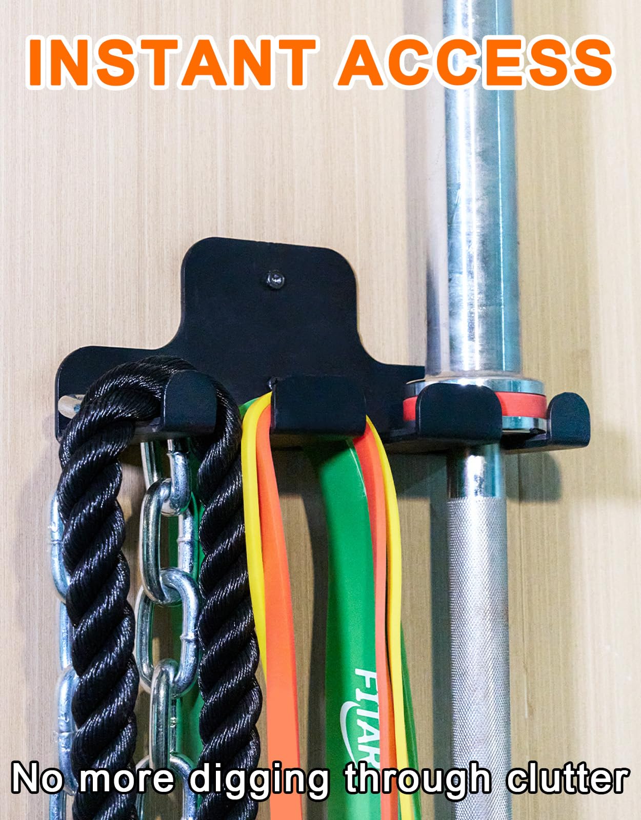 Fitarc Barbell Wall Mounted Barbell Hanger for 33mm Bar，Olympic Barbell Holder,Hanging Barbell Rack for Home Gym,Free Weight Racks,Home & Gym Bar Wall Rack to Saving Space (1 HOOK)