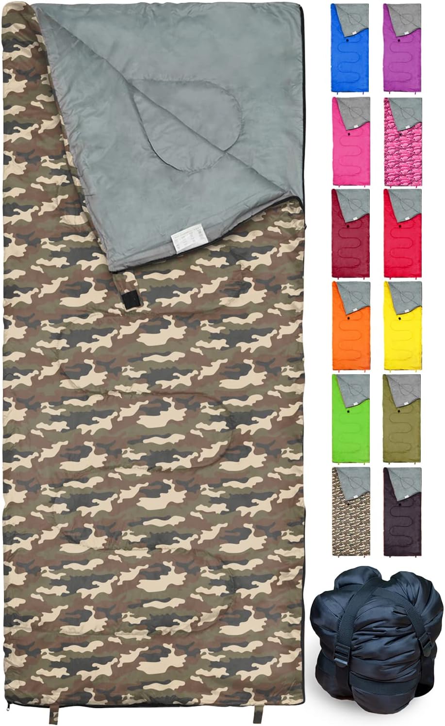Sleeping Bag Indoor & Outdoor Use. Great for Kids, Boys, Girls, Teens & Adults. Ultralight and Compact Bags are Perfect for Hiking, Backpacking & Camping