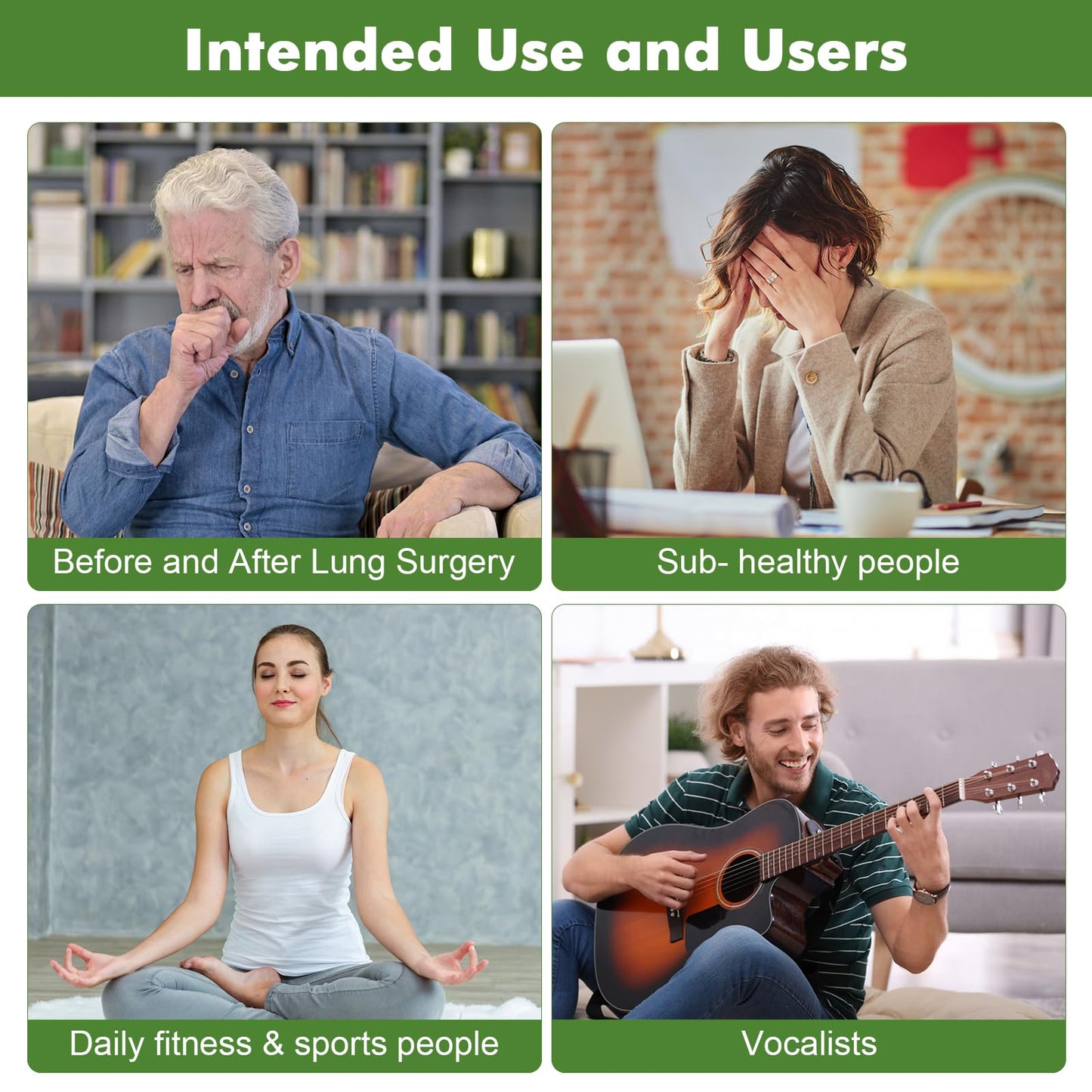 funotes Breathing Exercise Device, Compact Guided Portable Breathing Trainer, Excellent for Sports, Performers, Singers, Hikers, Yoga, Mountain Climbers