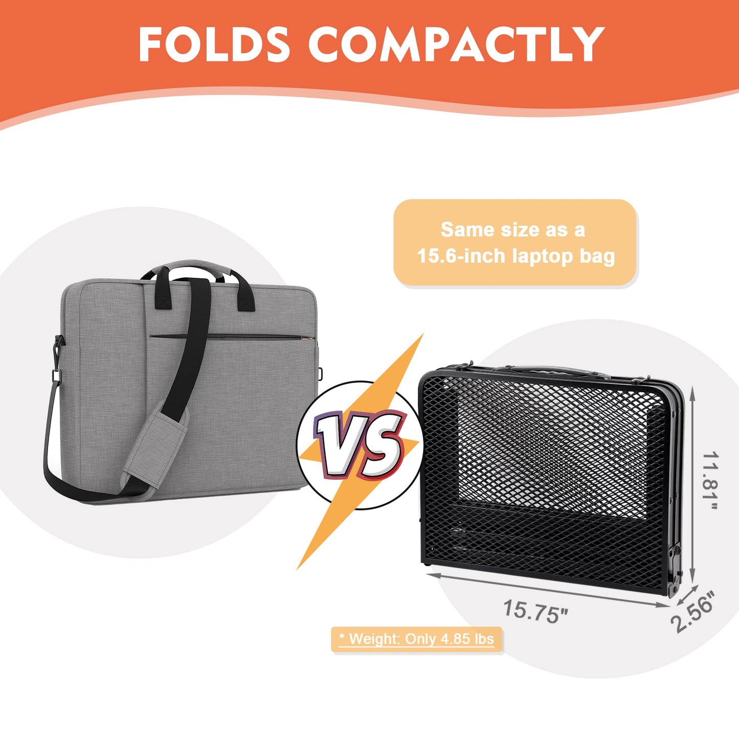 GREGIN Camping Table with Mesh Desktop, Lightweight & Portable Small Folding Grill Table, Height Adjustable Metal Outdoor Table for Camp, Cooking, BBQ, RV, Picnic-2 FT Black