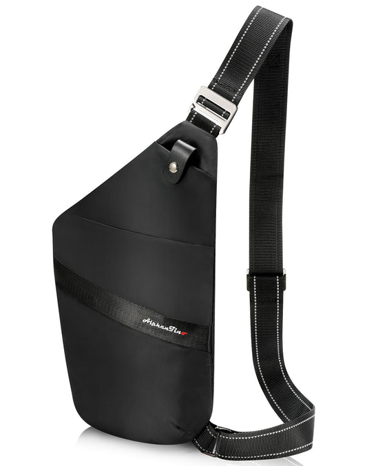 Alphantino Sling Bag for Men Women Slim Crossbody, Anti-Theft EDC Daypack, Fashion Lightweight Ergonomics Personal Flex Bag (Black)