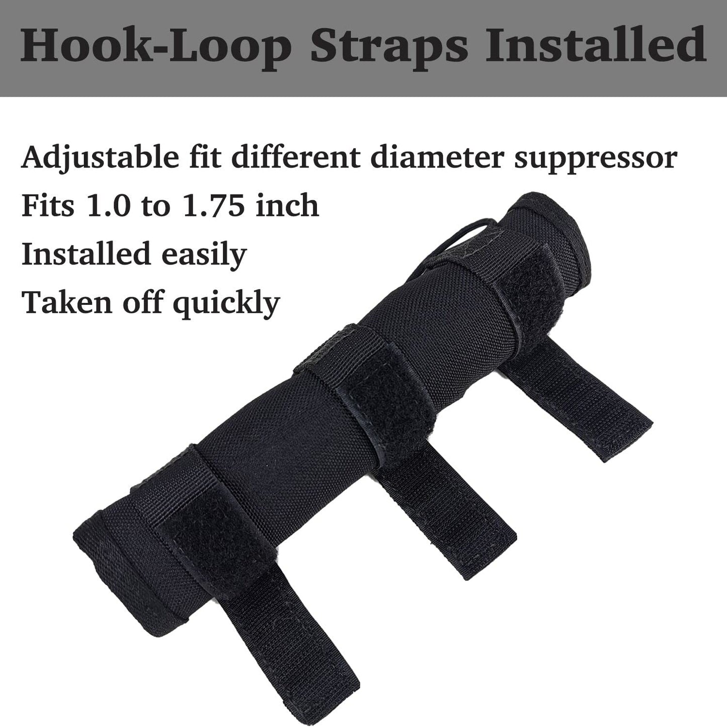 Dasiyoki 8-Inch Suppressor Cover with Burn Proof Inner Sleeve for Silencer Heat-Insulated Gear Suppressor Wrap Hunting & Shooting Essential Accessory Black