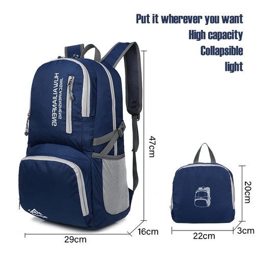 Hiking Backpack,30l sporty lightweight folding waterproof ultralight backpack for outdoor camping picnic hiking running bag with waterproof rain