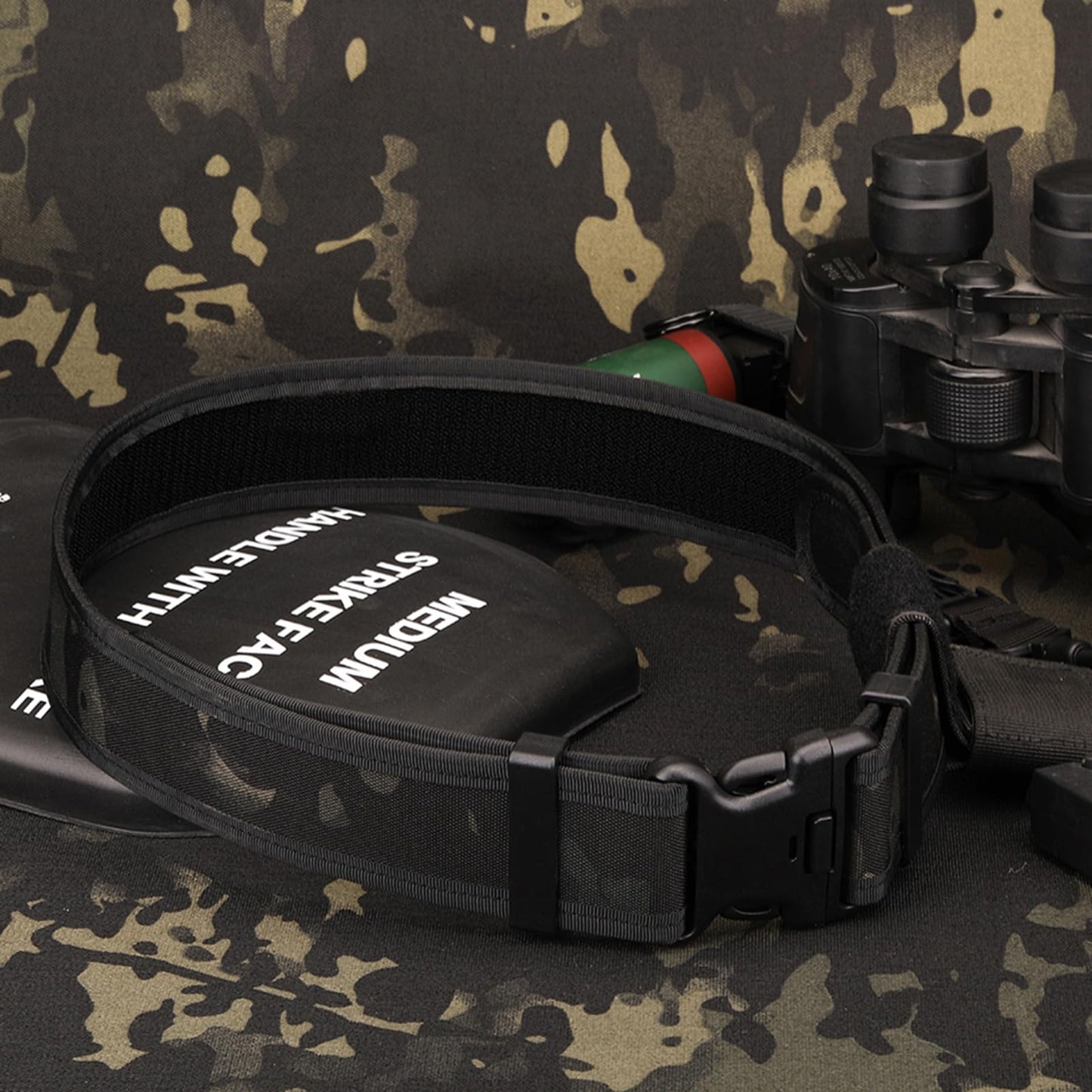 LAKE OF FIRE Nylon Mens Tactical Belt,2“Heavy-Duty Work Belt with Adjustable,Quick Release,Wear-Resistant (Black