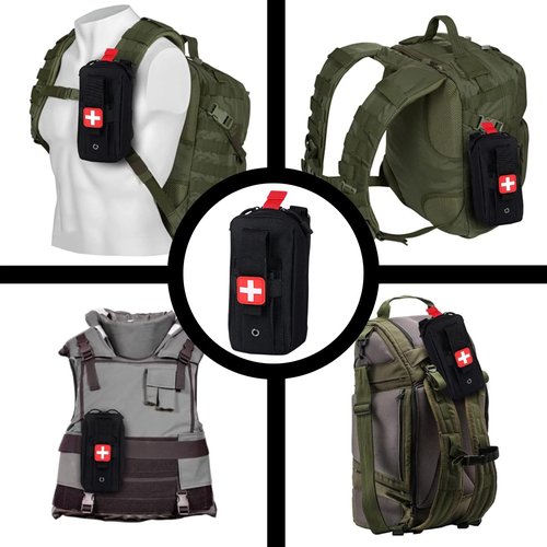 GINZER First Aid Bag EMT Pouch Molle IFAK, Small Empty Tactical Trauma Kit, Medical EDC Emergency Survival Pouch for Outdoor Travel Camping Hiking Trekking, Climbing Hunting