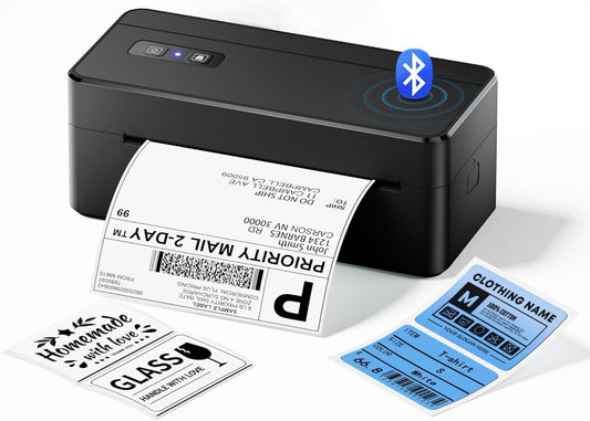 Asprink Shipping Label Printer, Bluetooth Thermal Label Printer for Small Business & Shipping Packages, 4X6 Wireless Thermal Printer Compatible with Android, IOS, Windows, Mac, Ebay, USPS, FedEx, Etsy