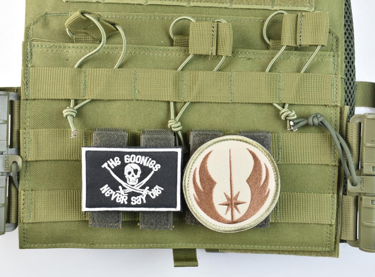 JFFCESTORE Hook&Loop Adapter Strips Tactical Morale Patches Panel Molle Strips Attachment for Tactical ID Patches Badges and Insignia Patches (Green)