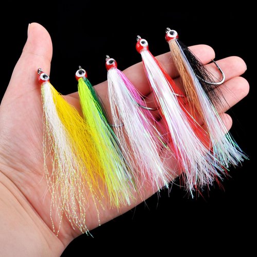 Clouser Minnow Fly Fishing Flies Salmon Trout Steelhead Jig Hooks Saltwater Flies Sea Bass Striper Flounder Fly Fishing Lures, Mix Colors