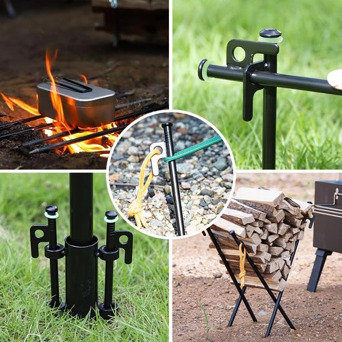 AVOFOREST 12Inch Heavy Duty Tent Stakes,8 PCS Tent Pegs Metal+Fluorescent Silicone Rings+ Storage Bag for Camping