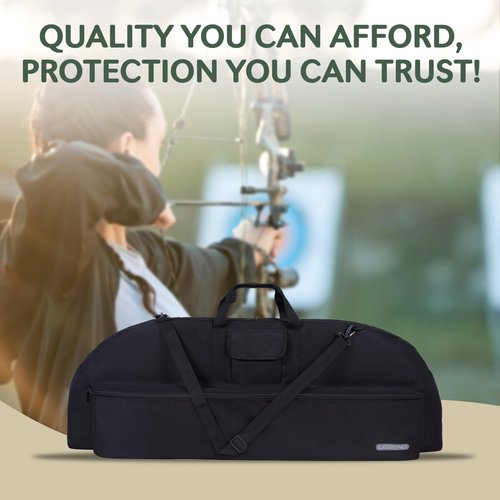 LEGEND Essential Compound Bow Case - Soft Bow Case for Compound Bow & Archery Accessories, Premium Bow Bag with Durable Nylon Fabric, Lightweight Archery Case with Backpack Strap - 44" Interior, Black