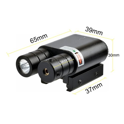 WIPBOTEN Mini Rifle Combo Red Green Laser Sight Pistol 500 Lumen Flashlight Gun Beam Handgun Weaponlight for 20mm Picatinny Rail Mount Airsoft