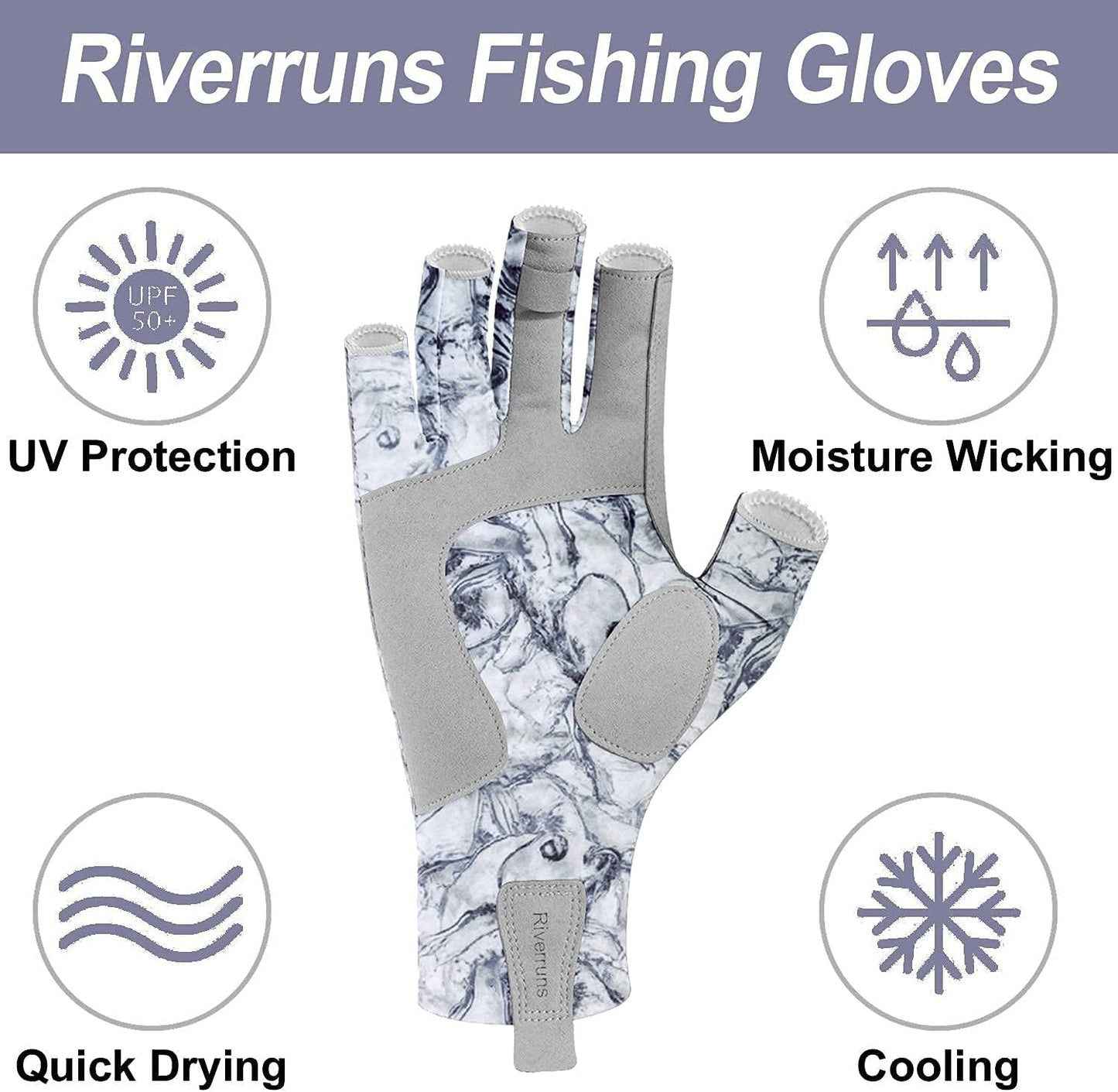 UPF 50+ Fishing Gloves | UV Protection for Men & Women | Outdoor Activities